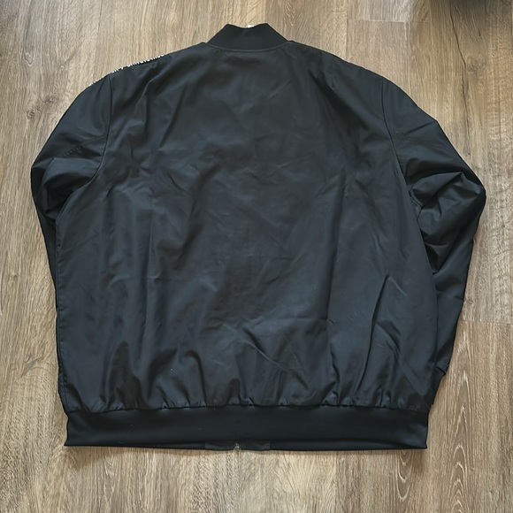 Rare Black Adidas Vetements Anthem Bomber Jacket FTBL Nylon Glanz DP2681 XXL - Picture 6 of 6